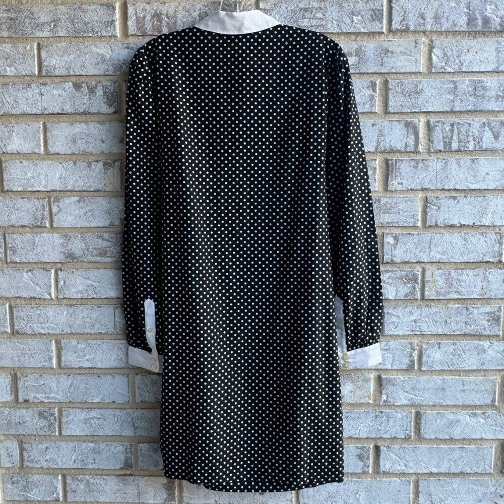 Original Penguin by Munsingwear Silk Blend Polka Dot Shirt Dress Women's Size 10 - Picture 2 of 9